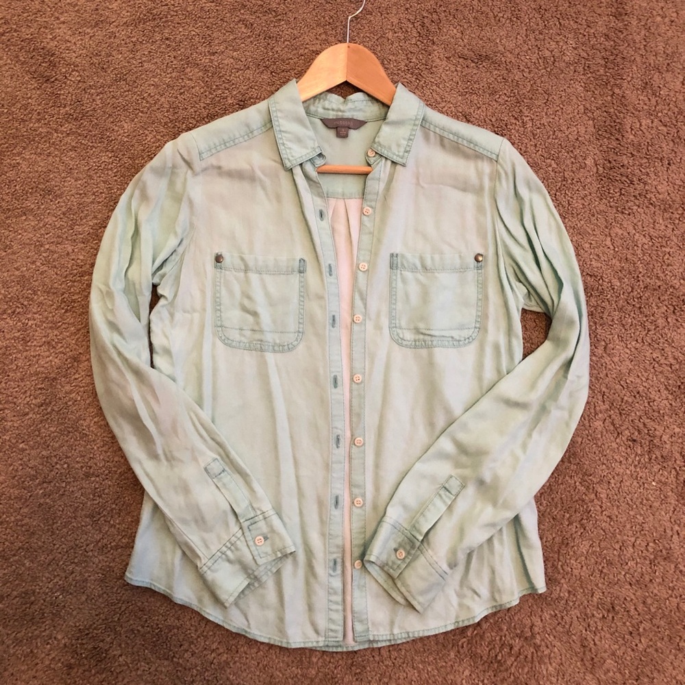 Seafoam Green Button Down Blouse